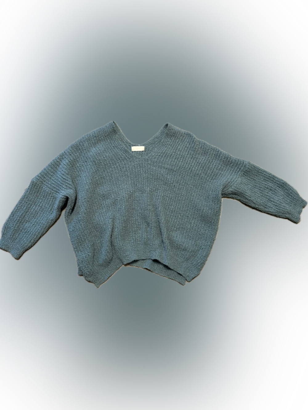 Altar'd State Pale Blue Cozy Textured V-Neck Sweater